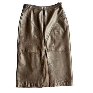 DELLA Leather Skirt Brown size 14